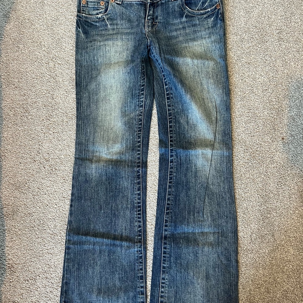 American Eagle Classic Denim Boyfriend Flare Jeans for Women